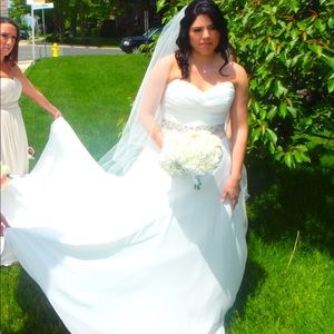 Serenity sweetheart cut chiffon wedding dress